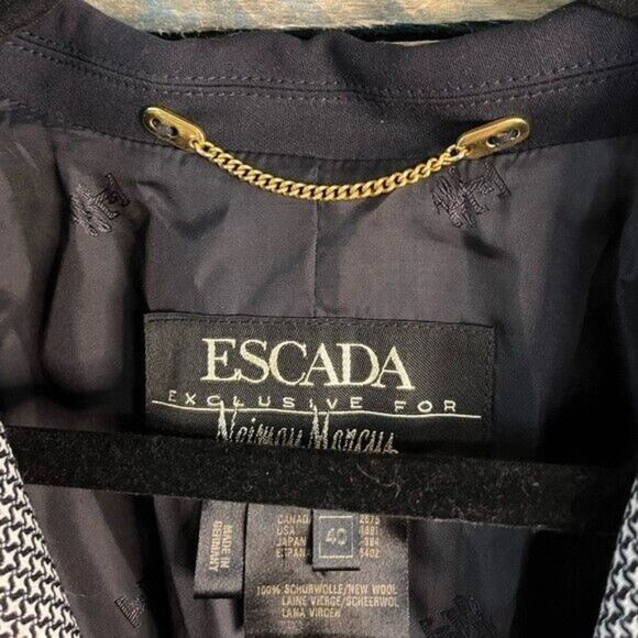 Escada Exclusive For Neiman Marcus Black And White Blazer Size 40 - Picture 11 of 13